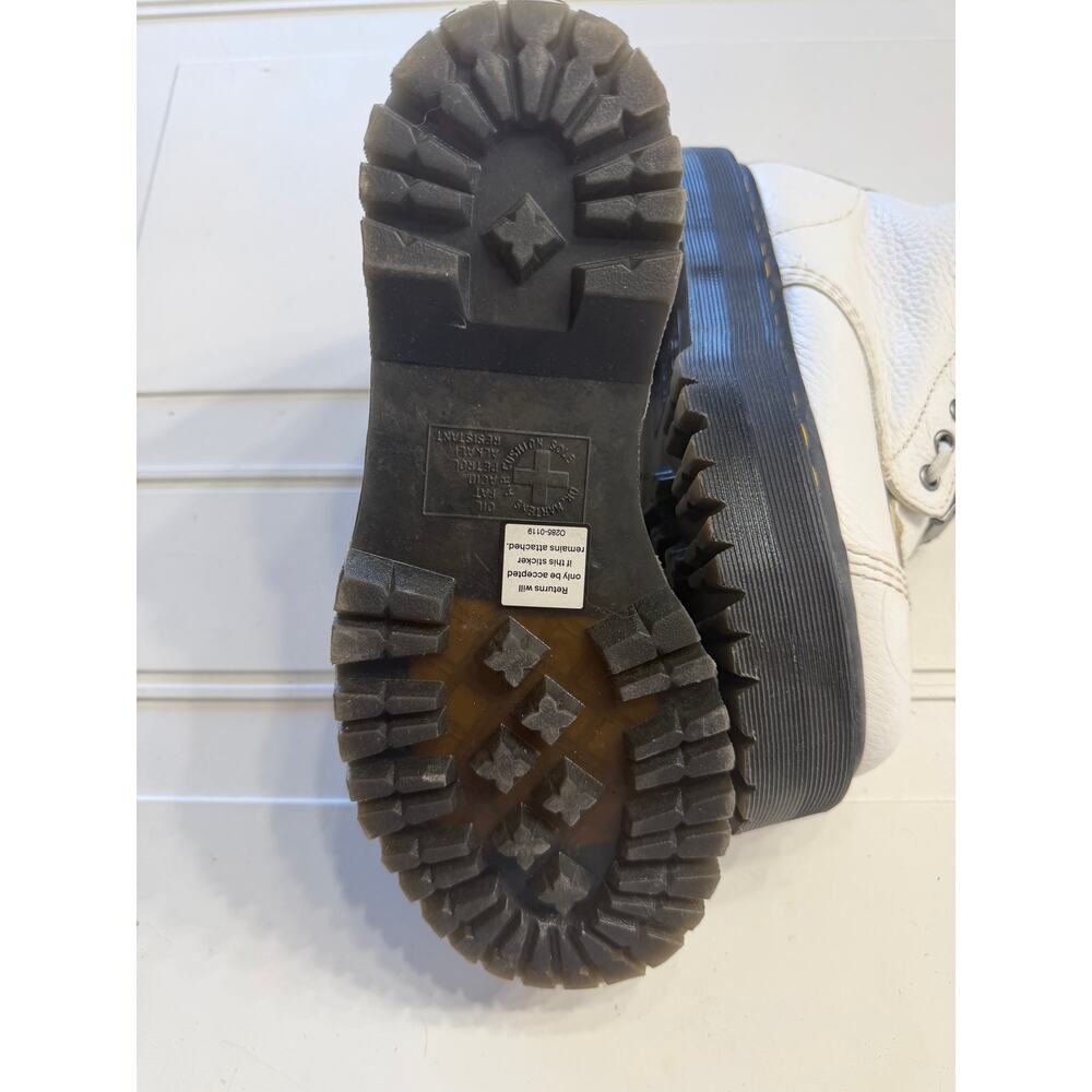 Doc Dr. Martens Womens Sz 8 White Sinclair Platform Zip Leather Boots - Picture 5 of 7